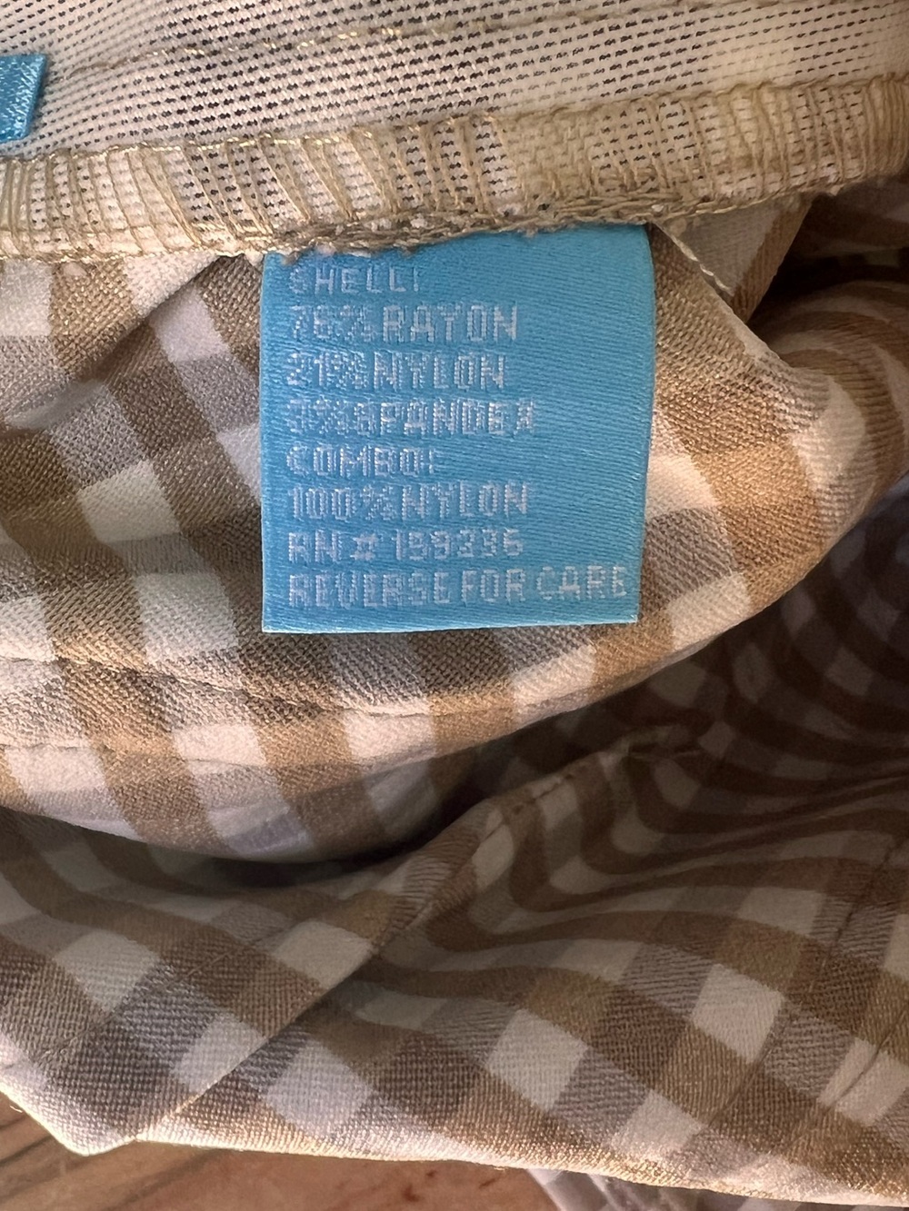 J. McLaughlin Gingham Shorts Size 4 Tan White Preppy Coastal Country Club Summer - Picture 4 of 6